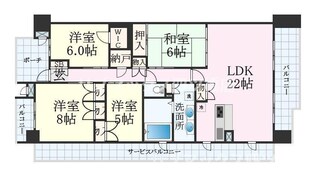 なんばセントラルプラザリバーガーデンC棟の物件間取画像